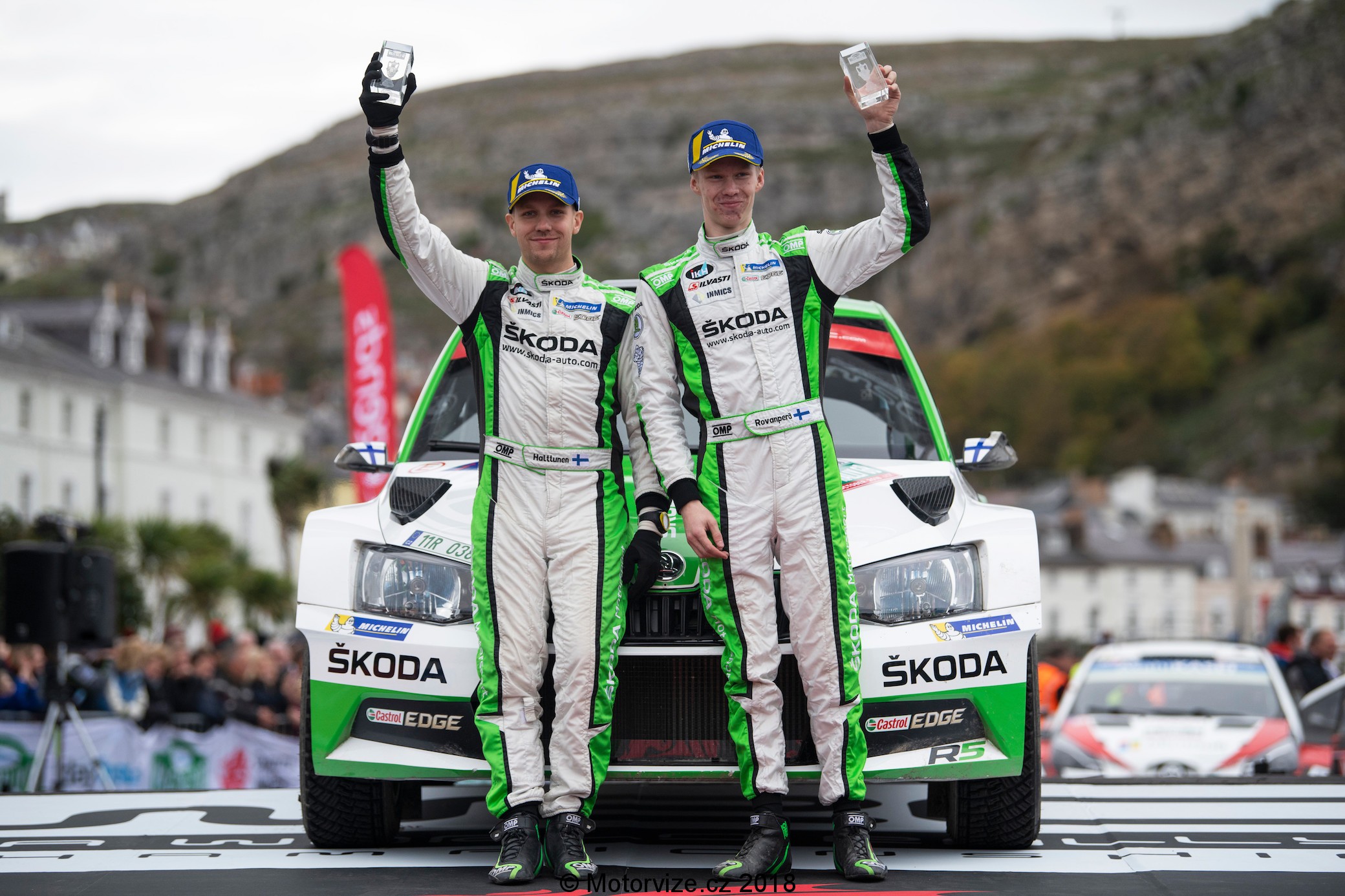 Kalle Rovanpera, Jonne Haltunen na Rally Wales 2018